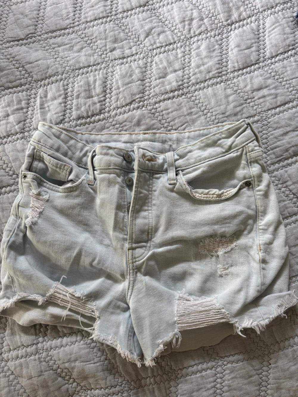 Light Wash Distressed Women's Denim Shorts